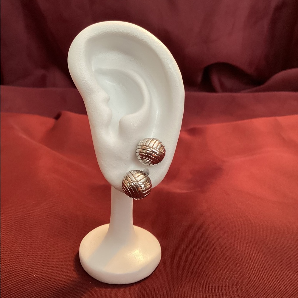 Silver Ball Stud Earrings